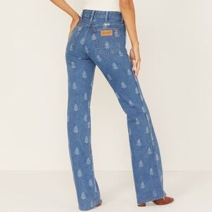 NWT WRANGLER‎ Westward 626 High Rise Bootcut Paisley Print Indigood Size 26 x 32